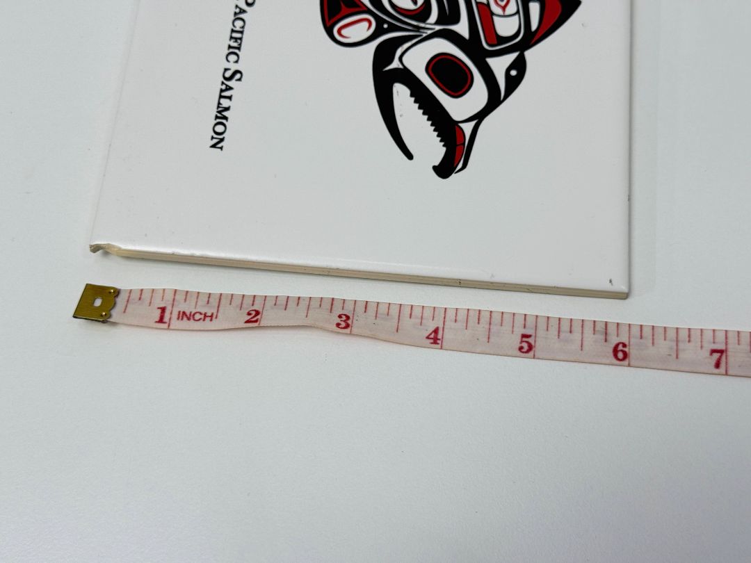 Vintage 24k Gold Indigenous Art Tile Pacific Salmon