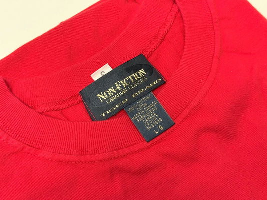Vintage Non Fiction Tiger Brand Made In Canada Red Cotton Tshirt Size L Like New