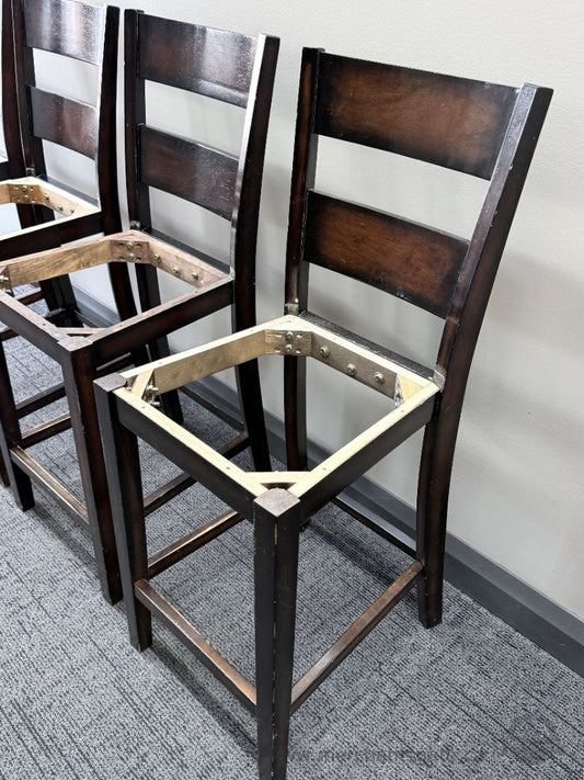 Set of 4 Solid Wood Counter Height Chairs - Frames Only