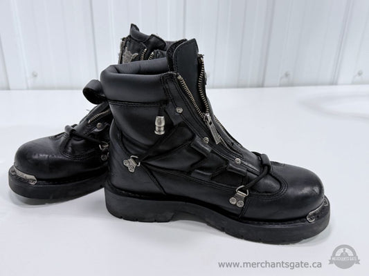 Harley-Davidson Men’s Black Leather Motorcycle Biker Boots Size 8.5 Wide