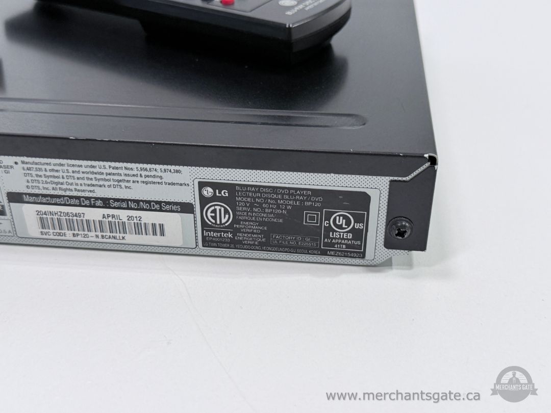 LG BP120 Blu-ray DVD Player with Original Remote HDMI Cable Tested Working