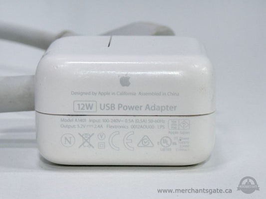 Apple 12W USB Power Adapter A1401 iPad iPhone Charger with Extension Cord