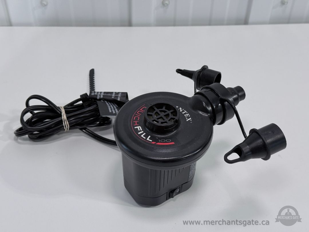 Intex Quick-Fill 100 Electric Air Pump Inflator Deflator with Nozzle Adapters