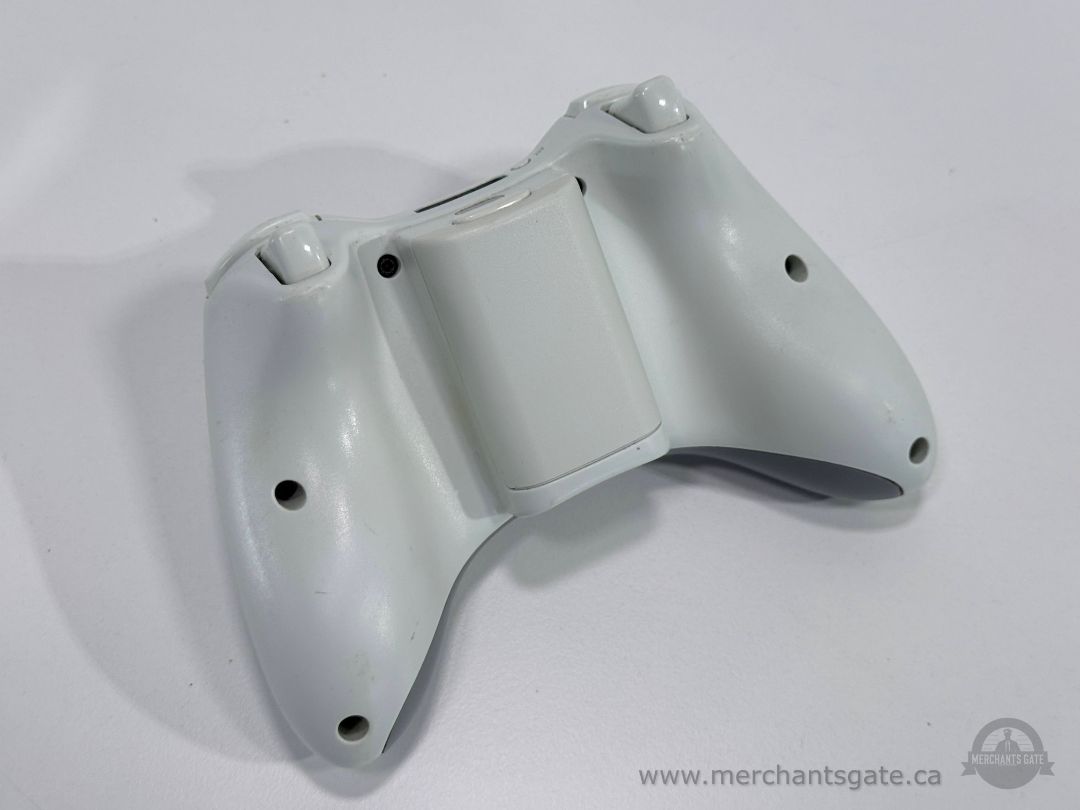 Official Microsoft Xbox 360 White Wireless Controller OEM with New Red Thumb Grips
