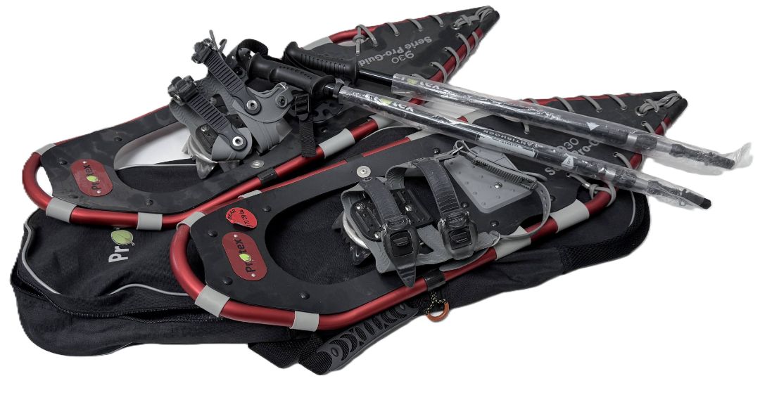 Protex 930 Series Pro Guide Snowshoes With Adjustable Poles Carrying Bag New Set