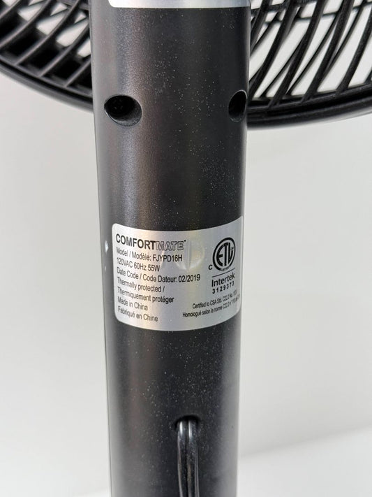 Comfortmate 16 Inch Pedestal Fan Adjustable Height With Remote Control Quiet Cooling