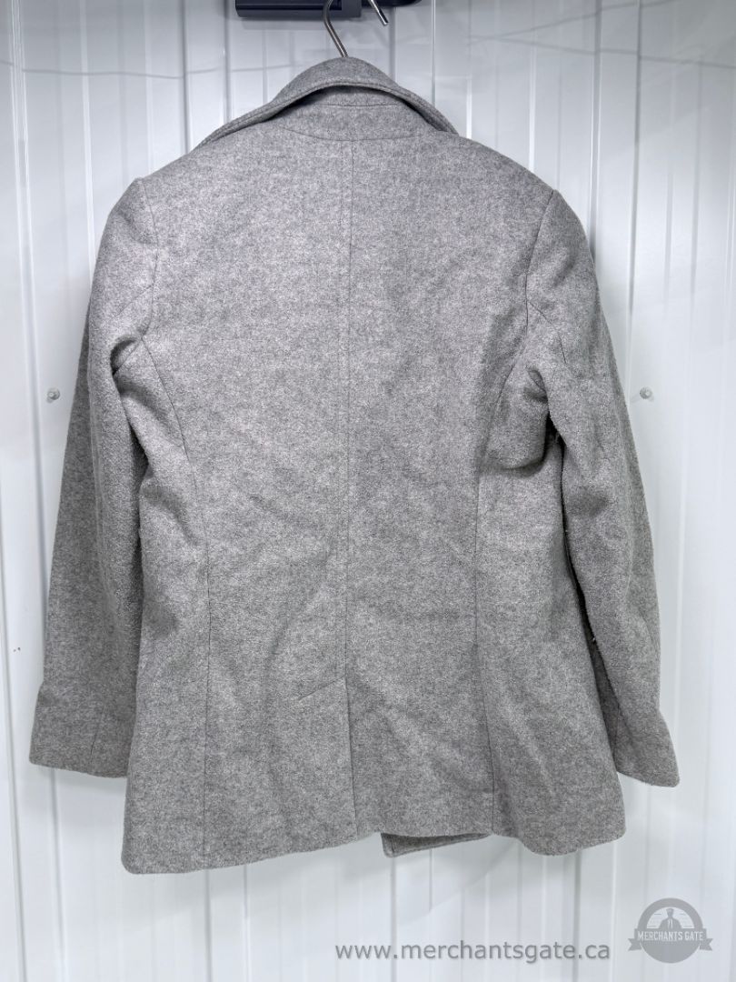 Old Navy Women's Small Grey Wool Blend Double Breasted Peacoat Jacket