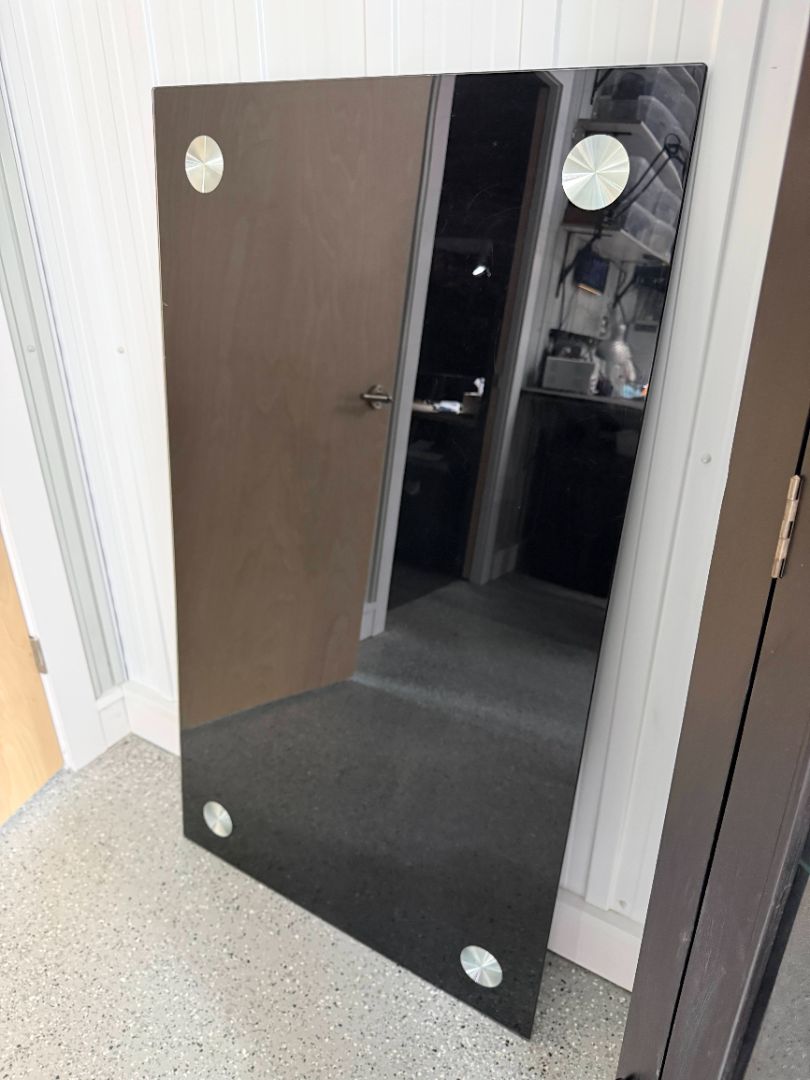 Tempered Glass Panel 31.5” x 55” with Metal Mounts
