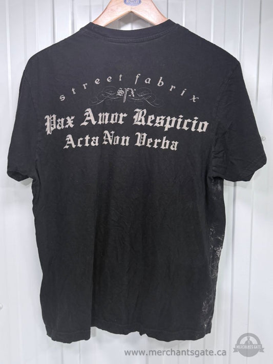 Xzavier Limited Street Fabrix Y2K Rhinestone Gothic Graphic T-Shirt Men’s Large