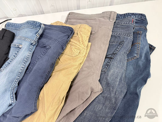 8 Pairs Men’s Size Large Jeans Chinos and Dress Pants Lot - AG Guess Wrangler
