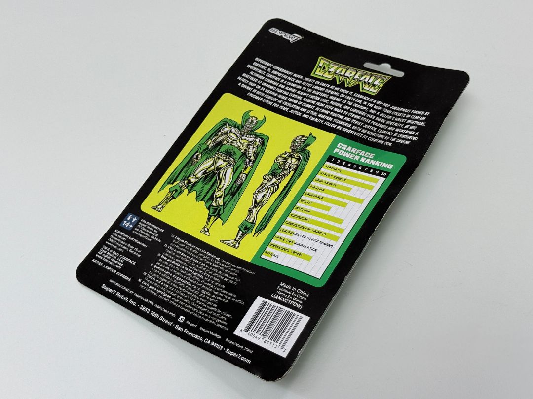 Czarface ReAction Super7 Action Figure Green Cardback Collectible Hip Hop Collab