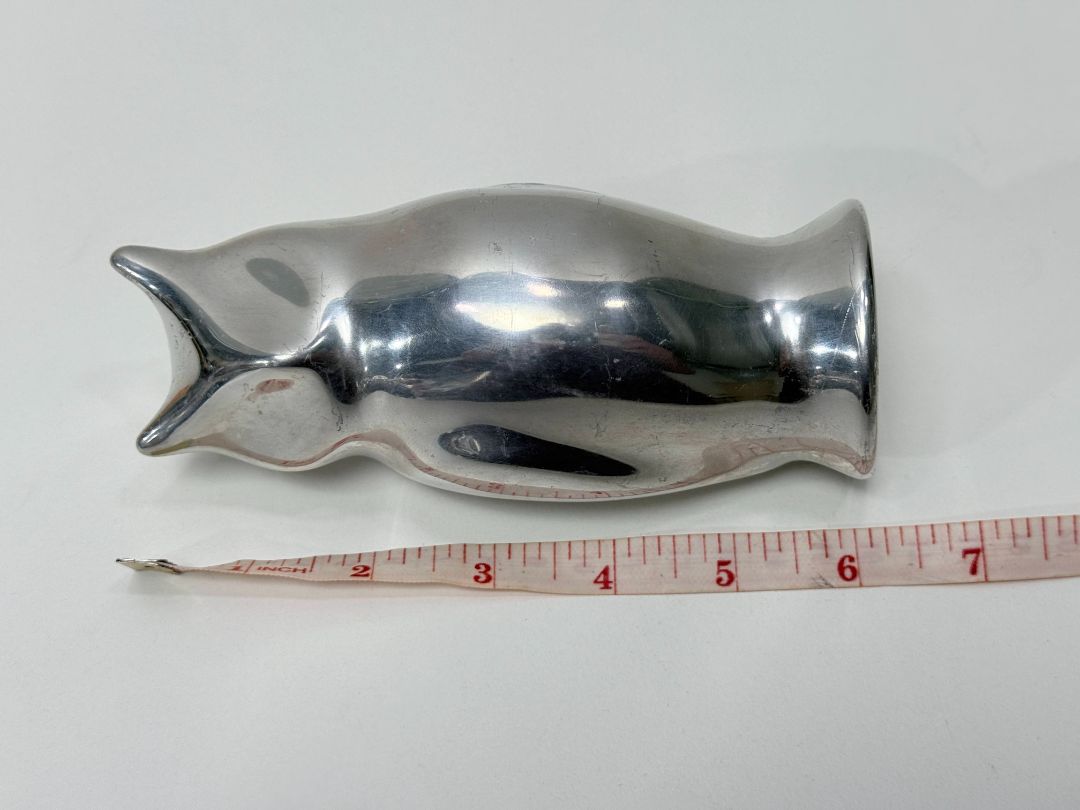 Hoselton Cast Aluminum Owl Sculpture Signed Canada Figurine 6 Inch