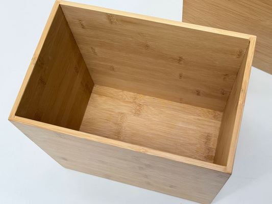 Set of 2 Bamboo Storage Bins or Wastebaskets – 9x6x9"