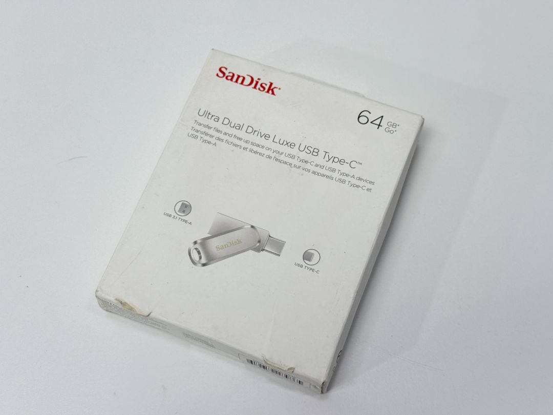 New SanDisk Ultra Dual Drive Luxe 64GB USB Type C And Type A Flash Drive Metal Swivel Design