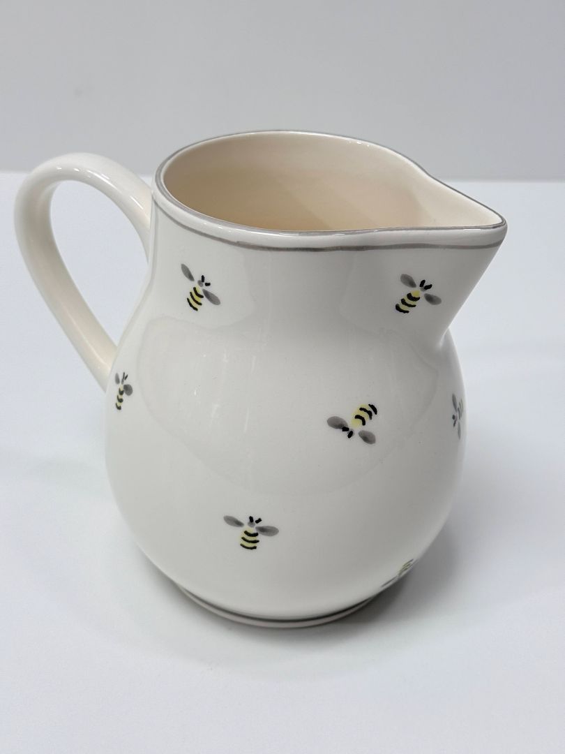 Bee Ceramic Pitcher by Certified International – 7" Tall Farmhouse Jug