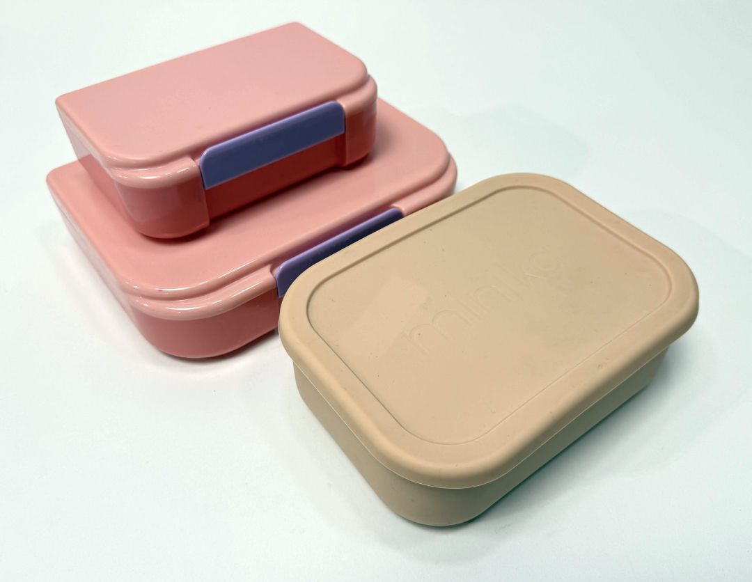 Minika Silicone Bento Box With Two Extra Lunch Containers BPA Free Storage Set