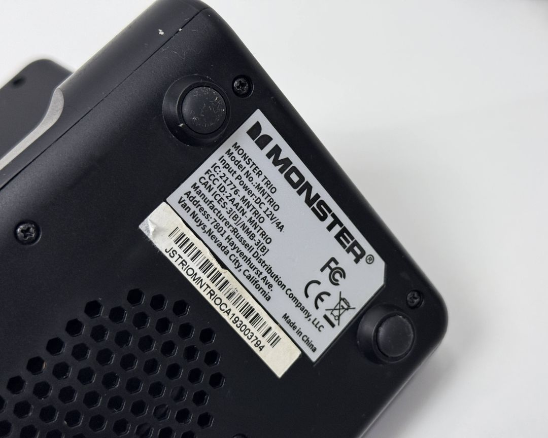 Monster Trio Bluetooth Speaker Dock Wireless Charging Station With Power Adapter