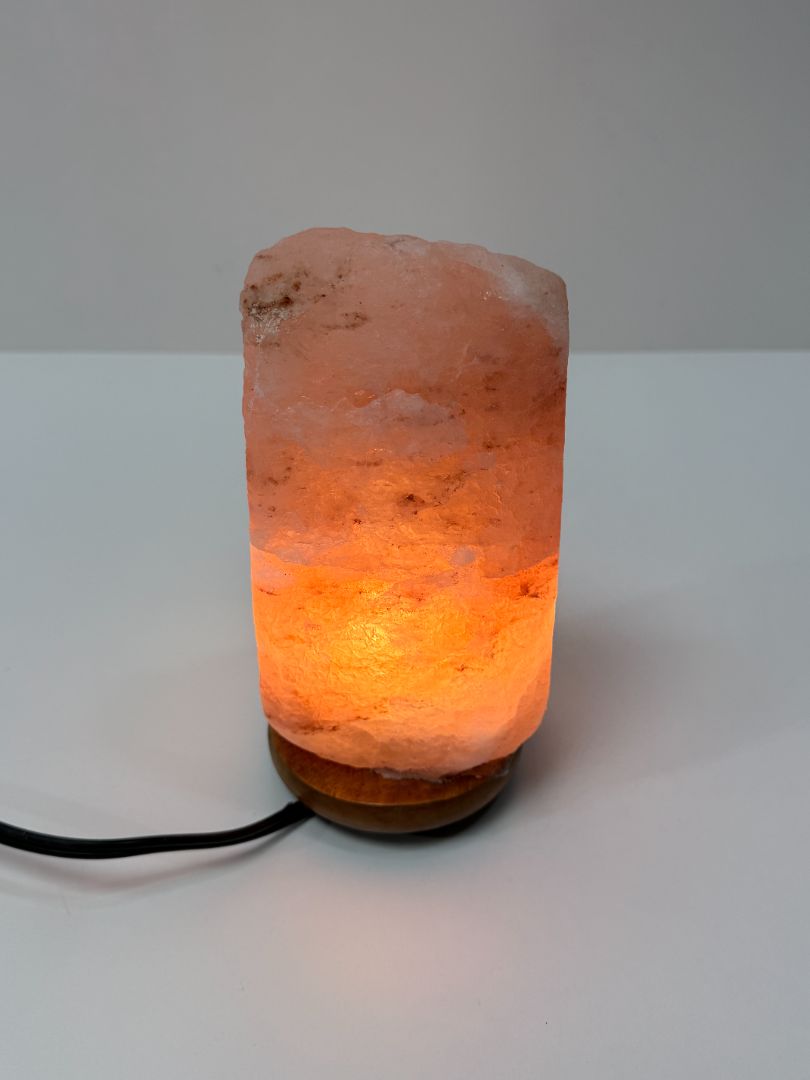 Himalayan Crystal Salt Lamp Natural Pink Rock Light With Wooden Base 8 Inch