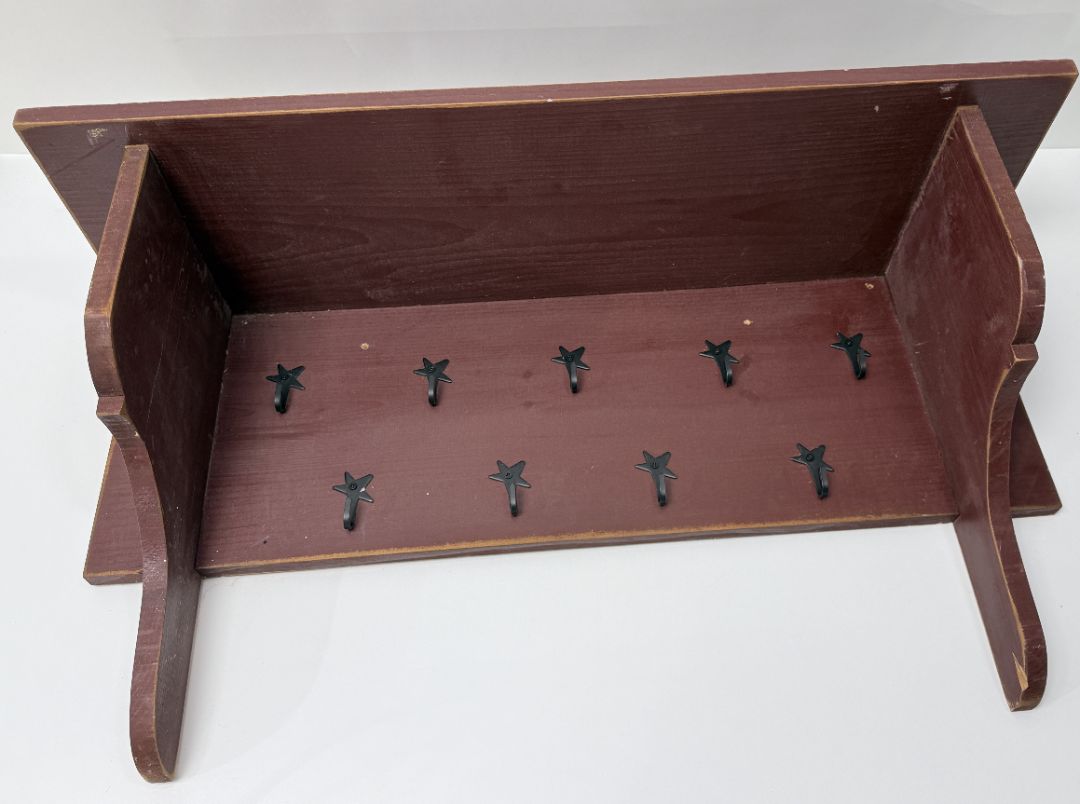 Large Solid Wood Farmhouse Coat Rack With Shelf Rustic Wall Mount Entryway organizer
