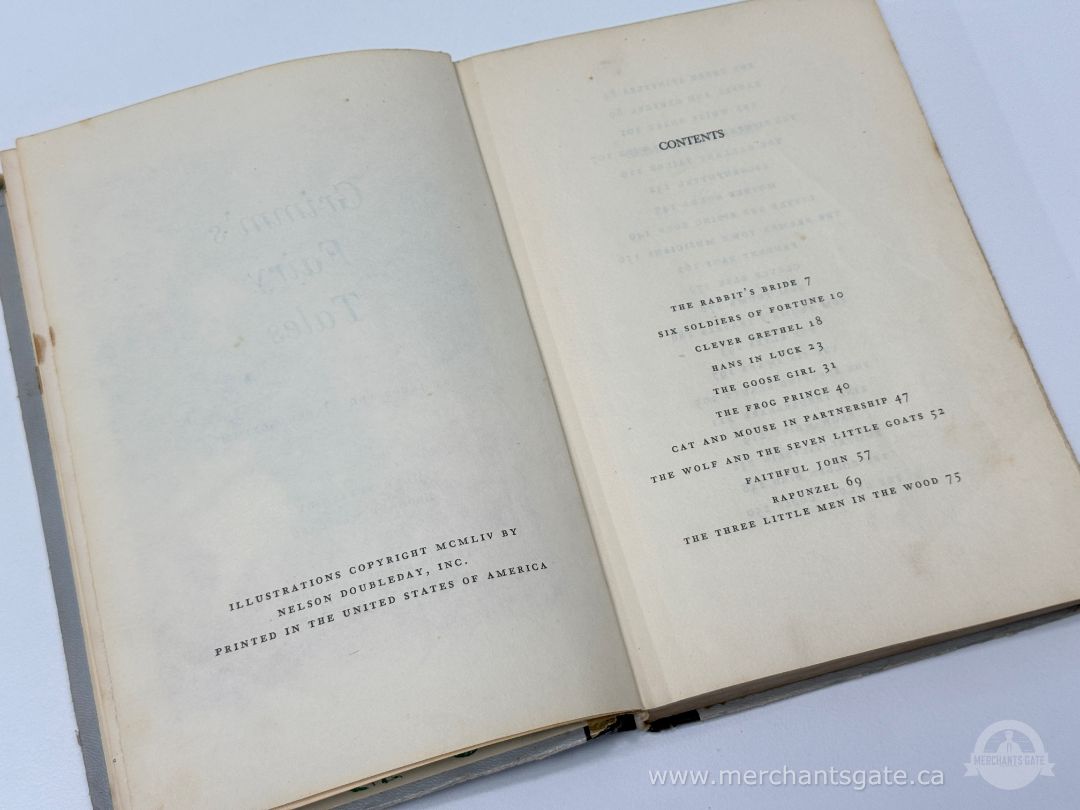 Vintage 1954 Grimms Fairy Tales Illustrated Hardcover Nelson Doubleday
