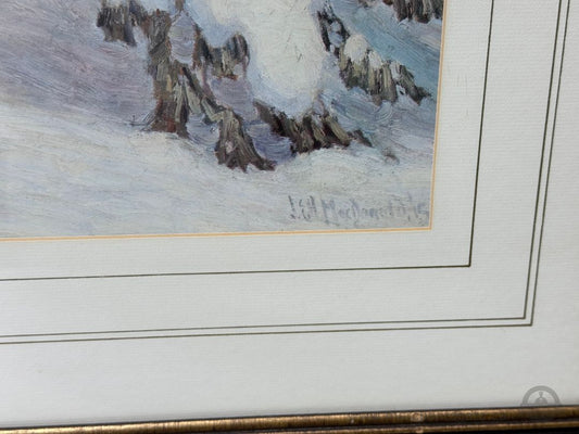 J.E.H. MacDonald Snowbound Framed Art Print Vintage Canadian Landscape Group of Seven Style