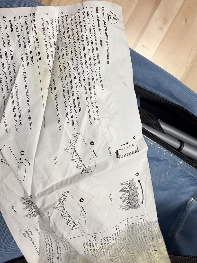 Woods Lit-Minute Folding Guest Bed Steel Frame Only with Carrying Case – Double / Full Size