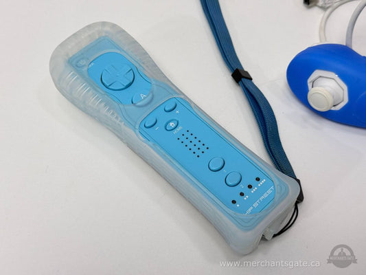 Nintendo Wii Aftermarket Controller With Nunchuck Blue