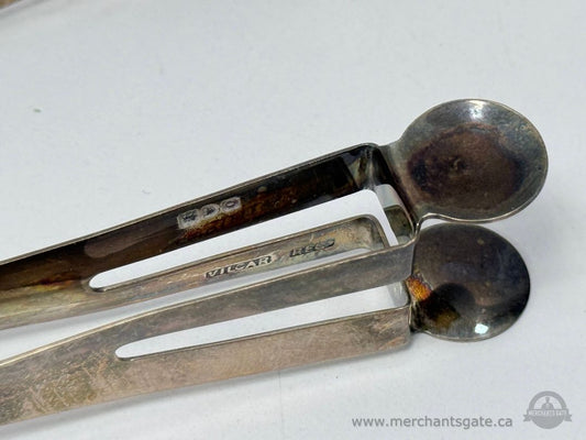 Vintage Silver Plate Sugar Tongs With Star Claw Tips