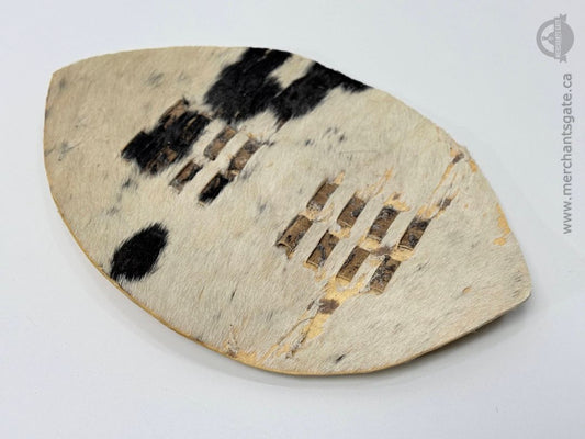 Vintage Rawhide Hide Panel With Hand Stitched Repairs Approx 12 Inch