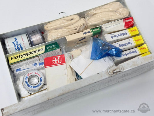 Vintage Metal First Aid Kit S E Sports Equipment Toronto Canada