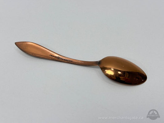 Solid Copper Souvenir Spoon With Decorative Handle Relief