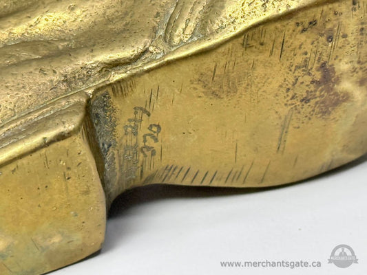 Vintage Brass Boot Match Holder Striker Heavy Cast 4” Figural Tobacciana