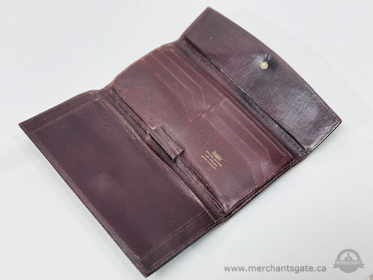 Tilley Leather Travel Wallet Organizer with Snap Closure