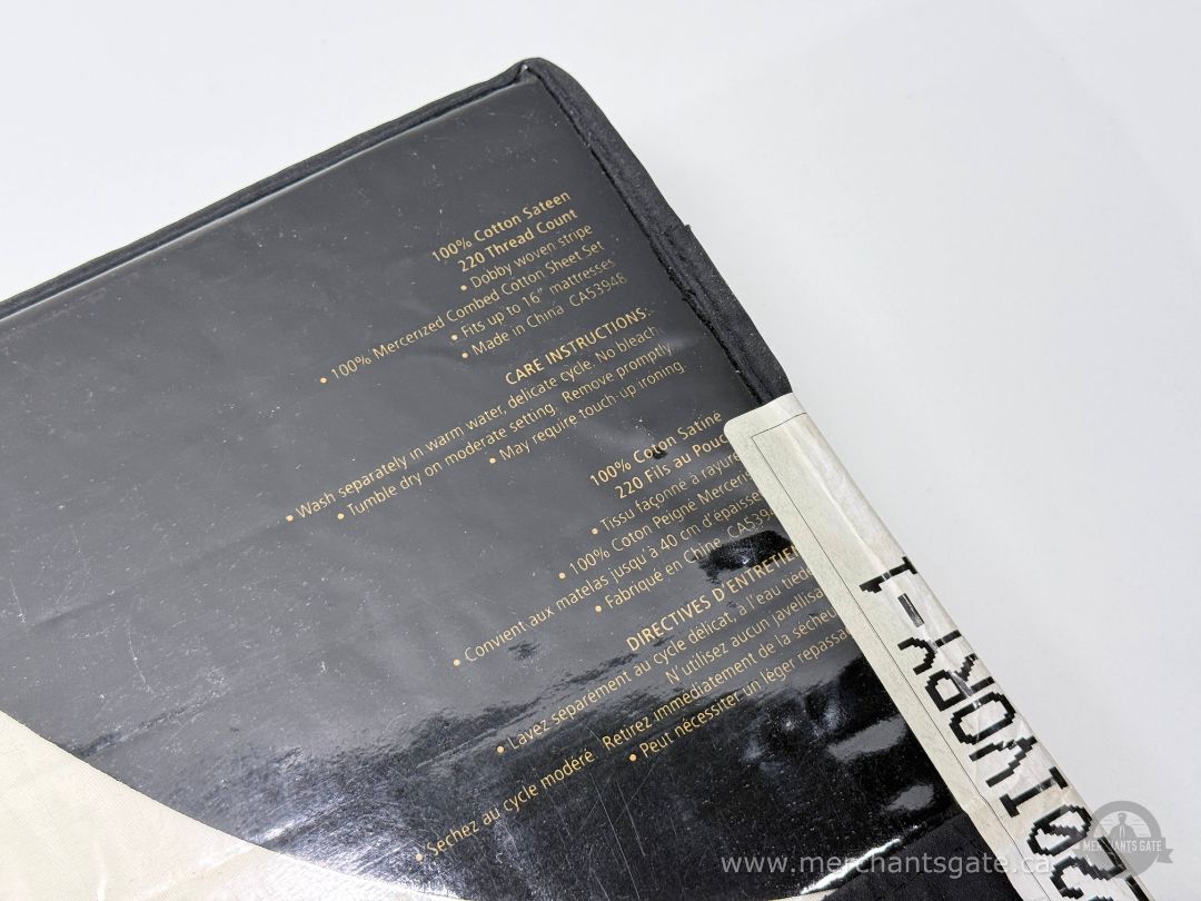 New Twin Ivory Sheet Set 220 Thread Count 100 Percent Cotton Sateen Classic Style