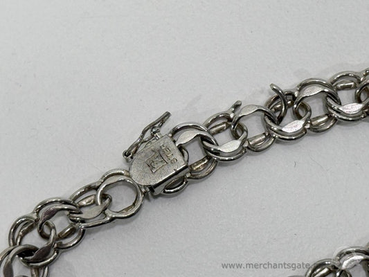 Sterling Silver Chain Bracelet 17g Stamped Box Clasp Vintage Style