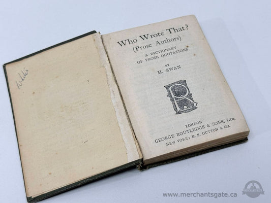 Who Wrote That Prose Authors Miniature Reference Book George Routledge Pocket Edition