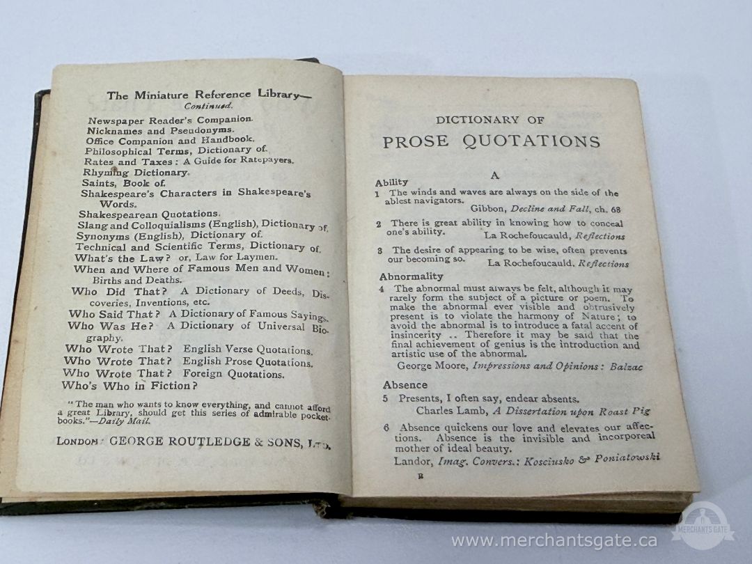 Who Wrote That Prose Authors Miniature Reference Book George Routledge Pocket Edition