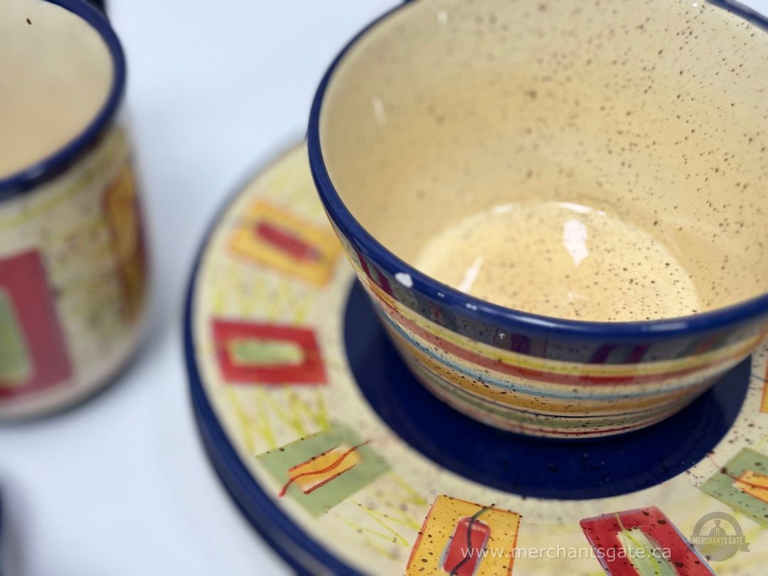 Pfaltzgraff Sedona Hand Painted Stoneware Mug Cup and Saucer Set