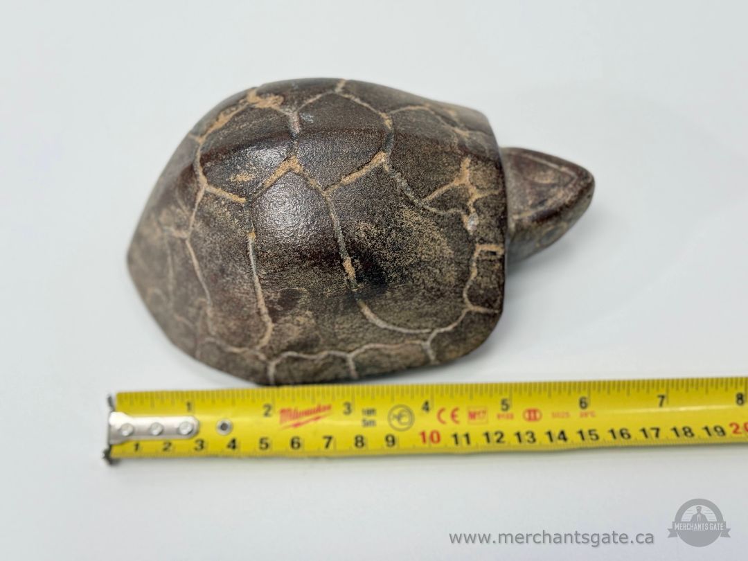 Hand-Carved Stone Turtle Figurine 6" Natural Stone Sculpture / Barrhaven