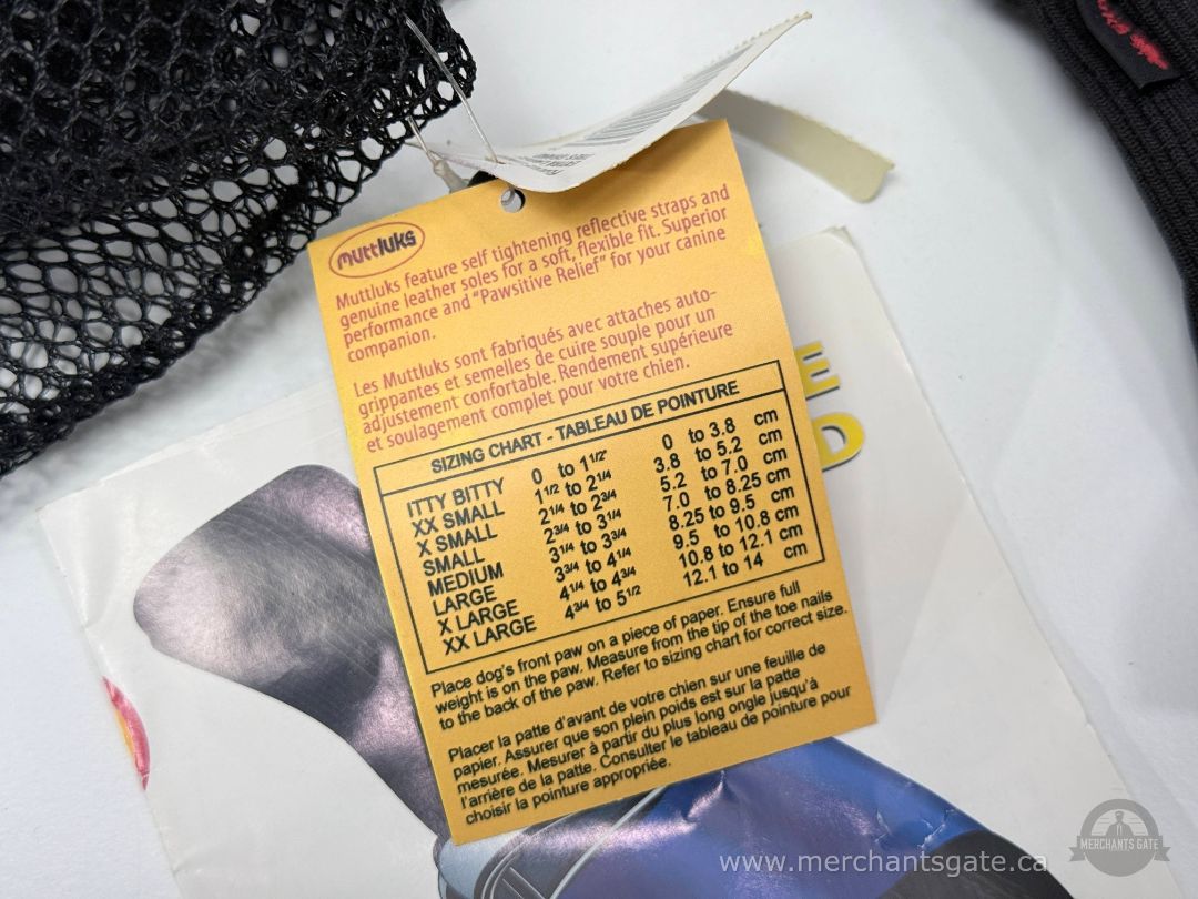 Muttluks Fleece Lined Dog Boots Extra Large Black Winter Paw Protection