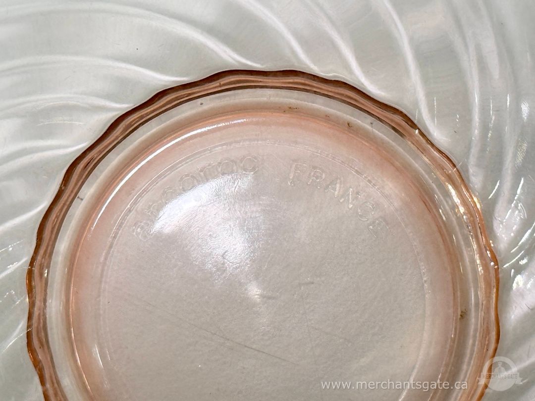 Pink Pressed Glass Dessert Bowls Made In France Set Of 4