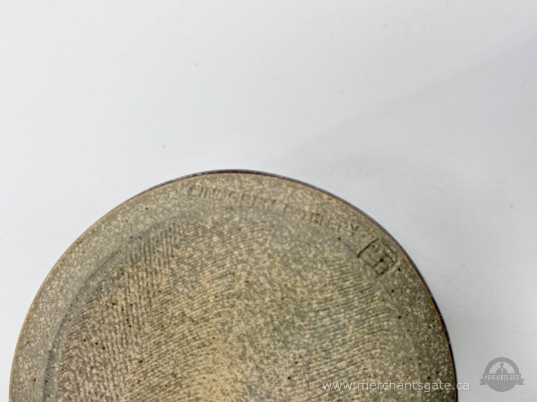 Handmade Studio Pottery Ceramic Planter Cup Gray Glaze Signed Base