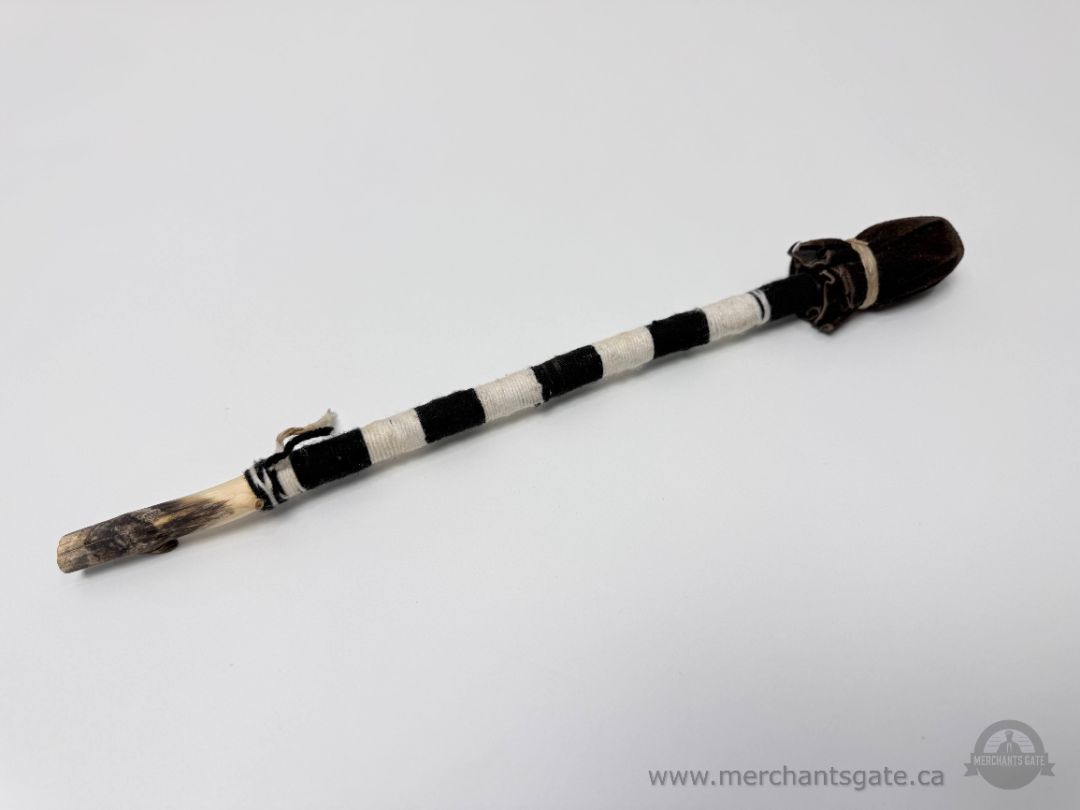 Handmade Drum Beater Leather Wrapped Wood Drum Mallet 15.5” Long