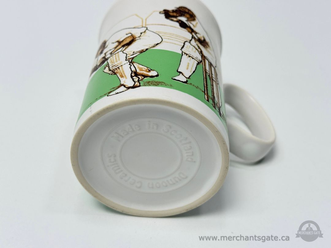 Vintage Dunoon Ceramics Cricket Mug Made in Scotland Stoneware Sports Design