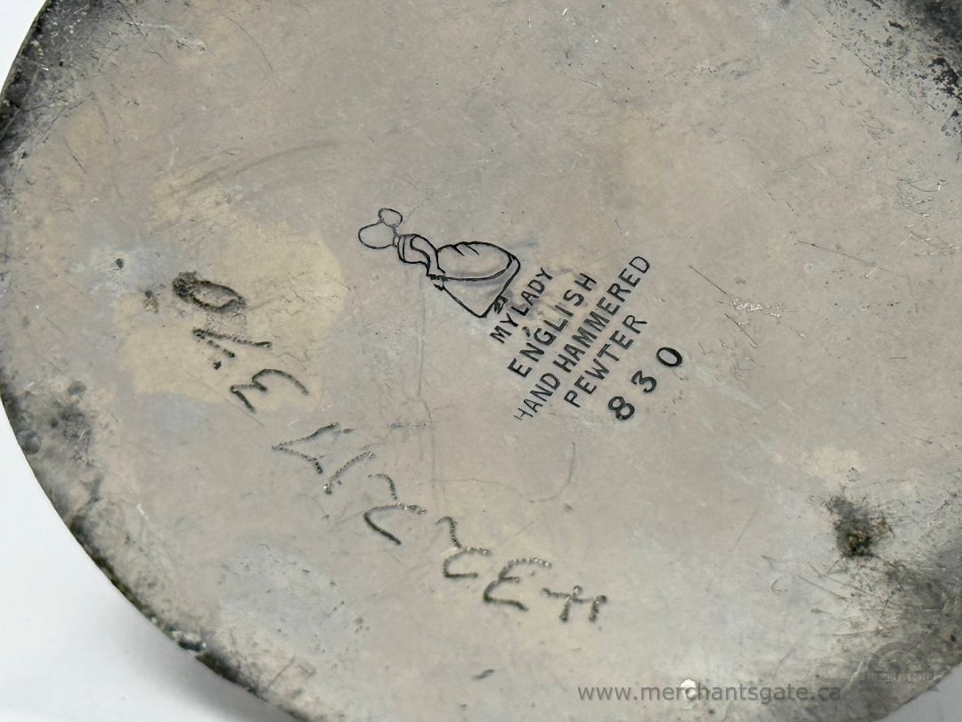 English Pewter Two Handle Vessel My Lord Hand Hammered 830