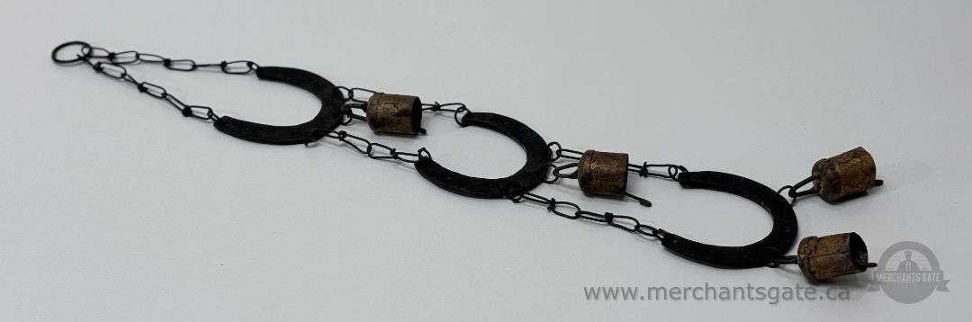Antique Metal Chain Bell Decor – Hanging Bells Farm / Rustic Style 23” Long