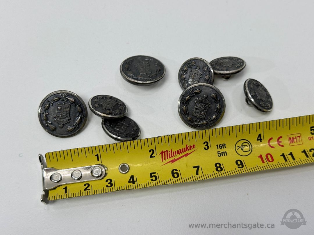 Antique European Heraldic Metal Button Lot – Livery / Uniform Buttons c.1880–1910 / Barrhaven