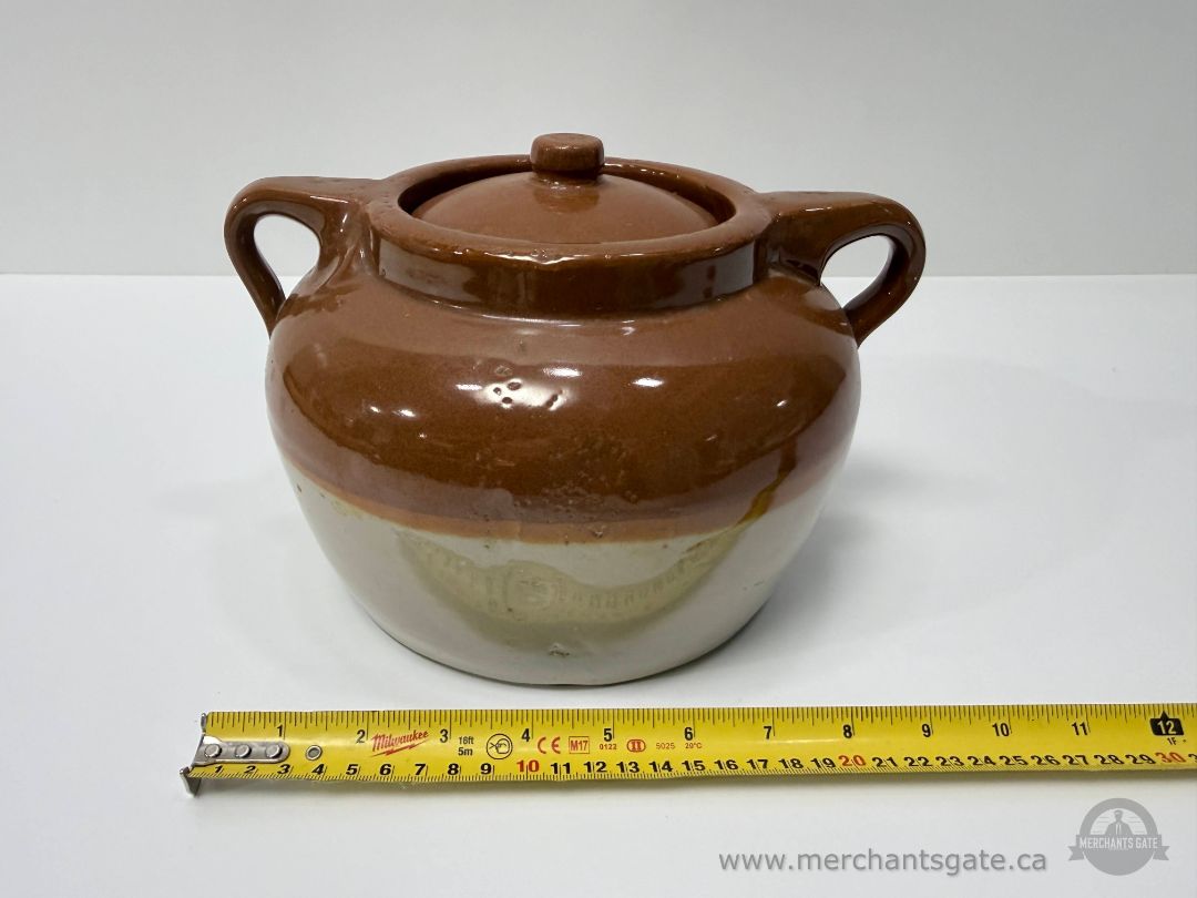 Vintage Medicine Hat Pottery Stoneware Lidded Pot Medalta Era Canada