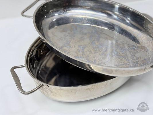 Paderno 18/10 Stainless Steel Roasting Pan with Lid Italian Cookware