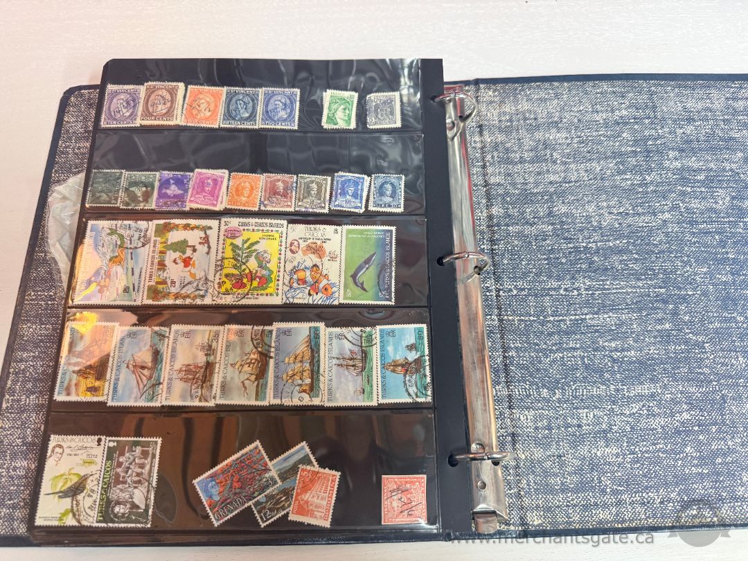 Worldwide Stamp Collection in Binder + Large Bag of Loose Cancelled Stamps